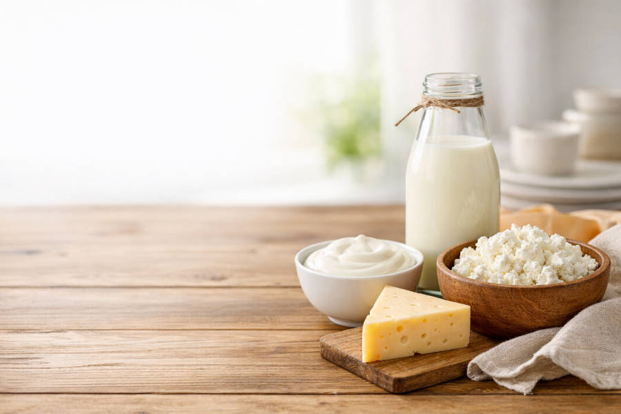 домашняя молочная продукция молоко творог сметана на столе Краснодар