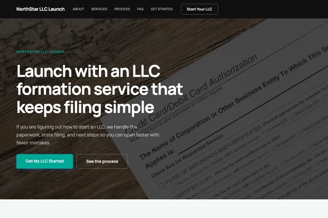Landing page first screen, niche: Accounting & Consulting