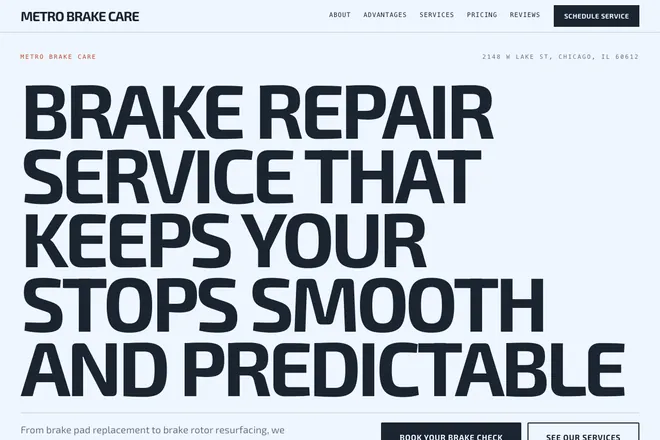 Landing page first screen, niche: Auto Repair Shop