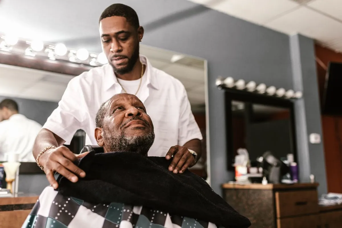 Warm and stylish classic barber shop interior in Chicago