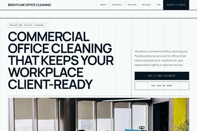 Landing page first screen, niche: Cleaning Services