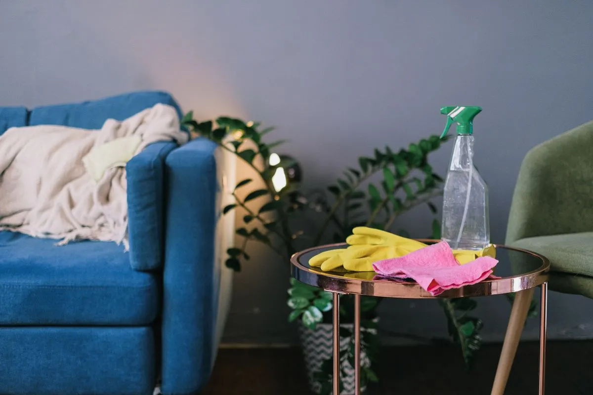 Clean carpet drying after steam carpet cleaning in a modern apartment