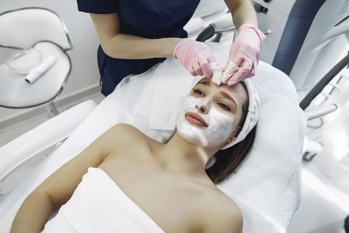 Modern dermatology clinic consultation room