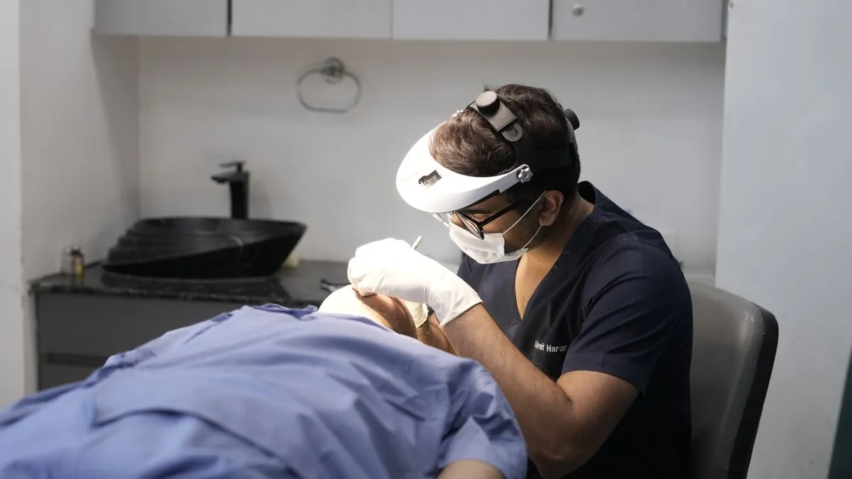 Acne treatment clinic procedure room