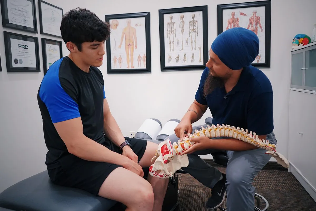 Sports injury rehab session with strength training and balance work