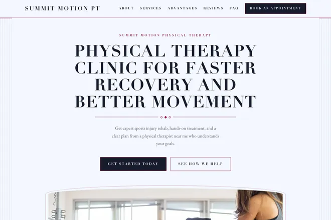 Landing page first screen, niche: Clinics & Practices