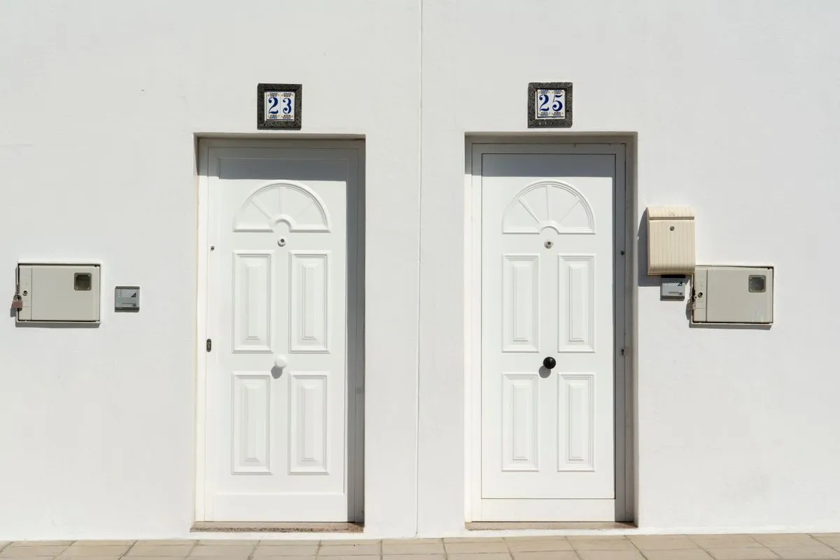 Before and after front door replacement for a home exterior
