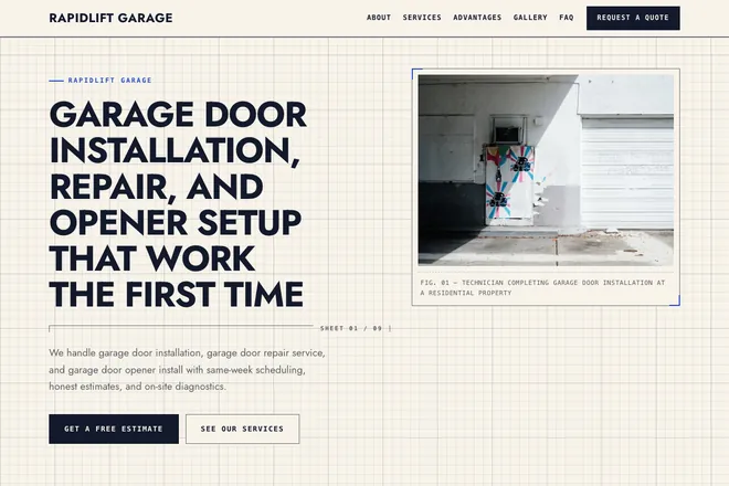 Landing page first screen, niche: Doors & Windows