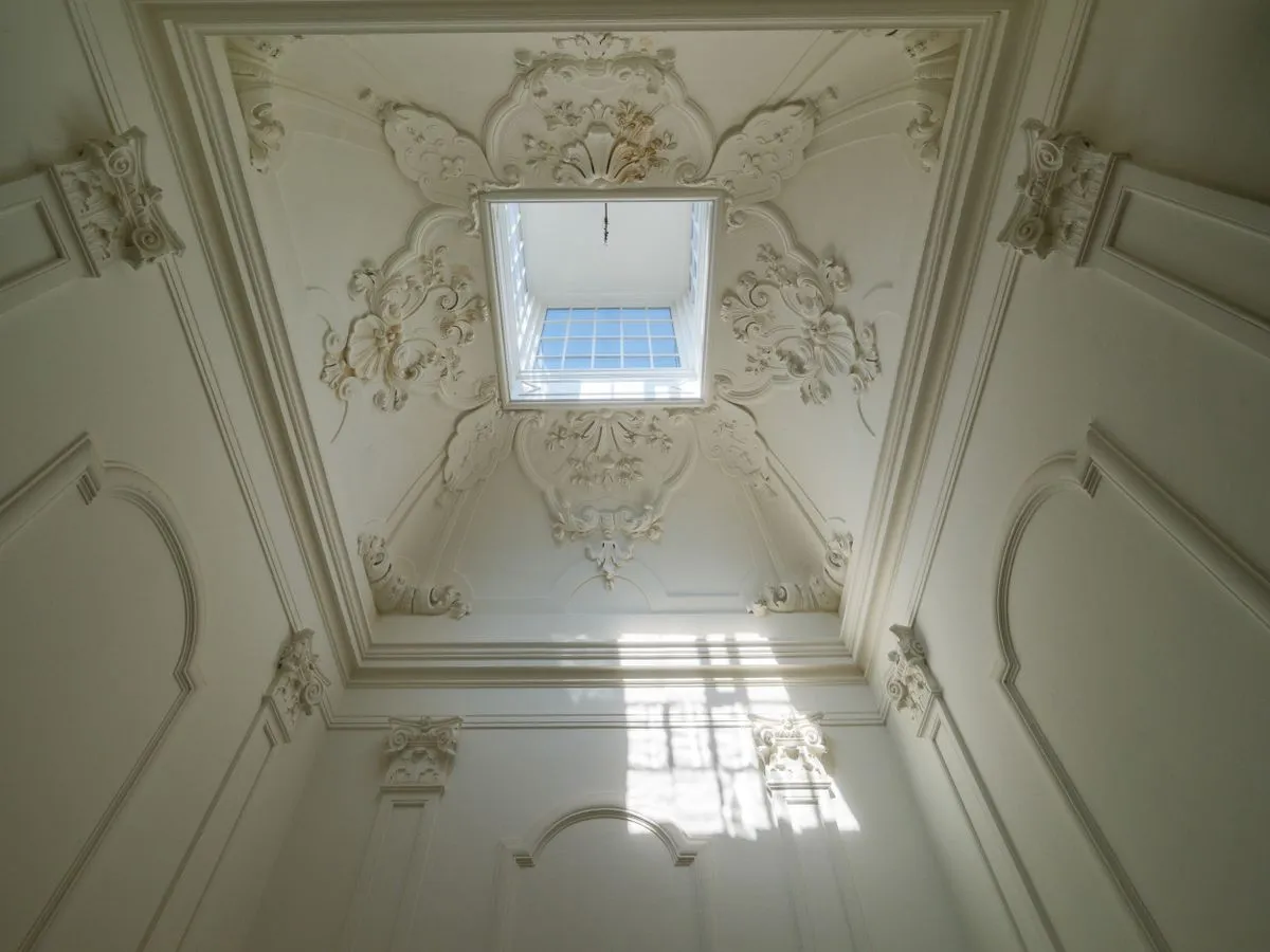 Finished ceiling repair ready for primer and interior paint