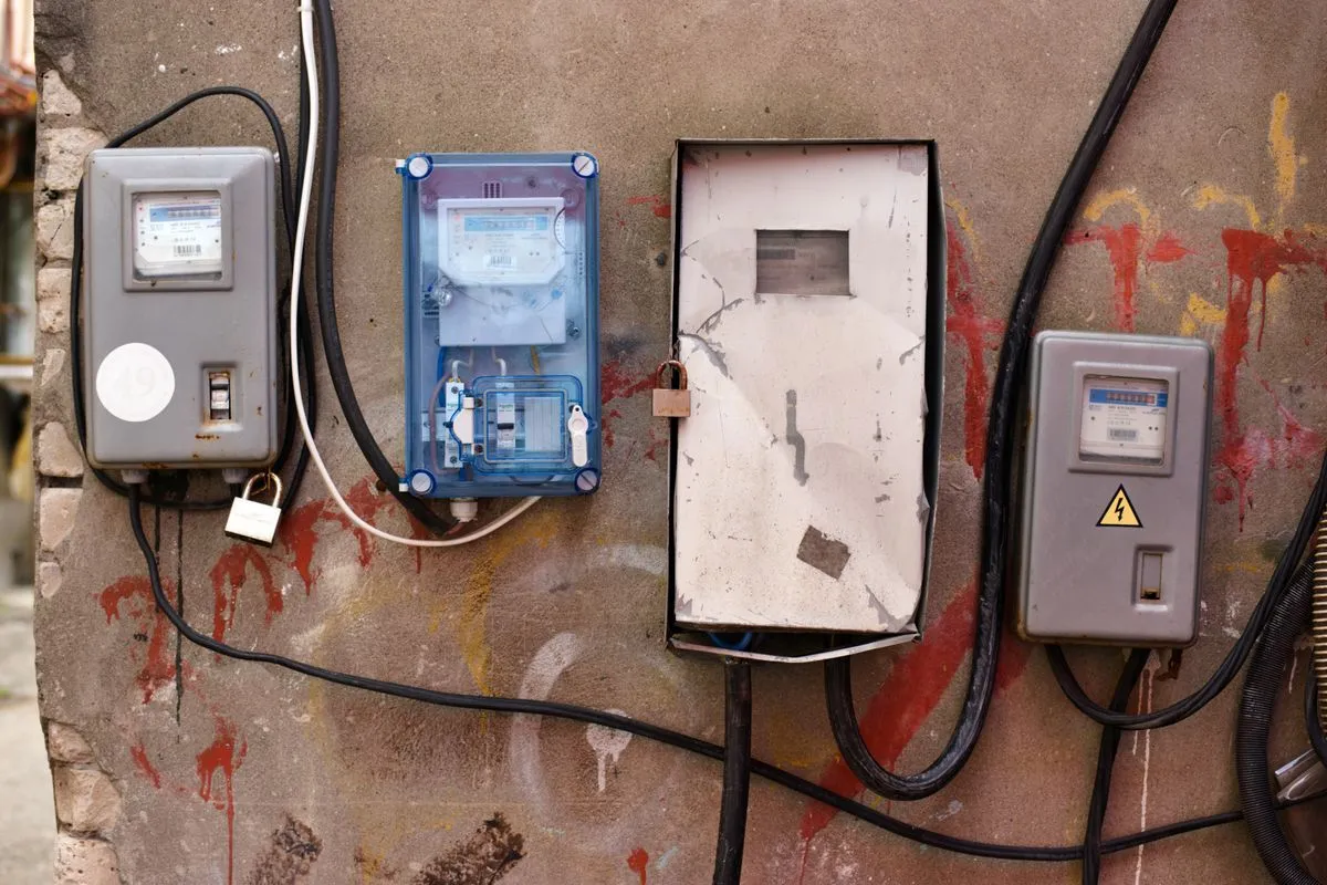 Licensed electrician inspecting a residential electrical panel