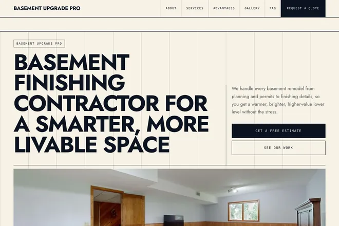 Landing page first screen, niche: Home Remodeling