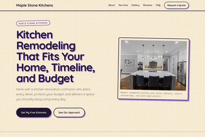 Landing page first screen, niche: Home Remodeling
