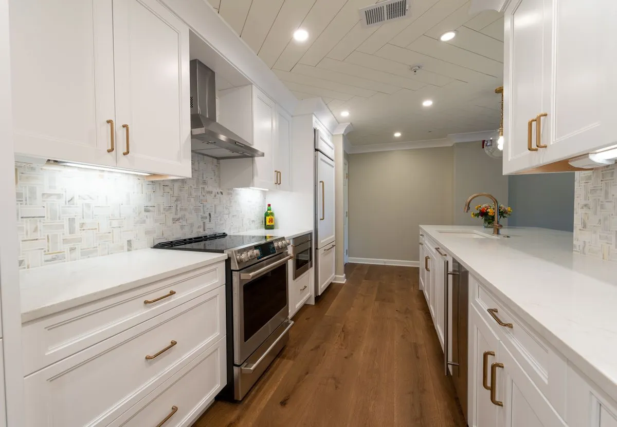 Whole home renovation with open-plan living room and kitchen