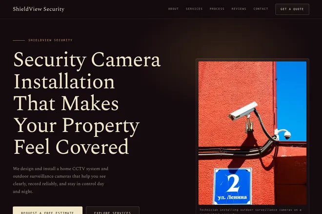 Landing page first screen, niche: Home Security