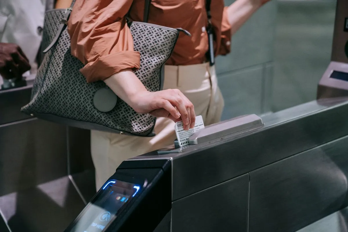 Modern keyless entry system mounted on an apartment entrance