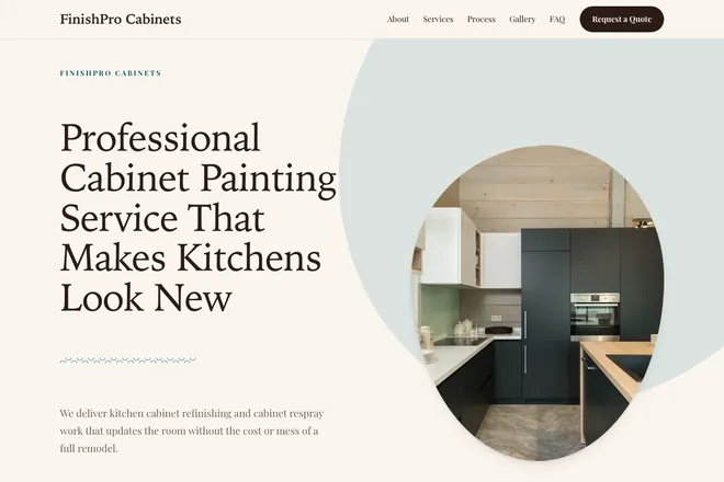 Landing page first screen, niche: House Painting
