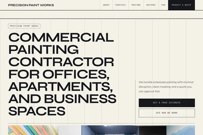 Landing page first screen, niche: House Painting