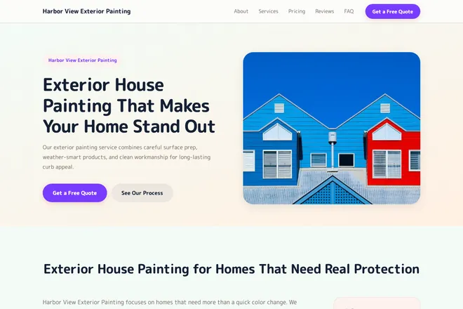 Landing page first screen, niche: House Painting