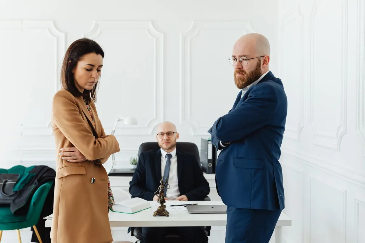 Wrongful termination attorney reviewing case documents on a desk
