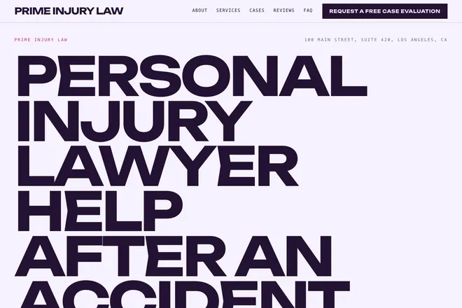 Landing page first screen, niche: Law Firm