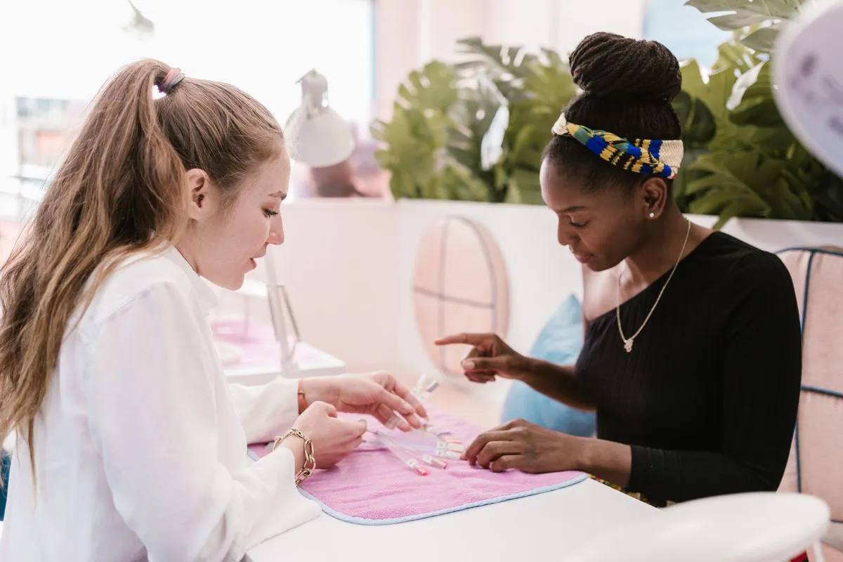 Bridal nail service with soft nude polish and delicate shine
