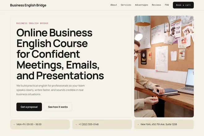 Landing page first screen, niche: Online Courses
