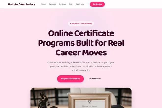 Landing page first screen, niche: Online Courses