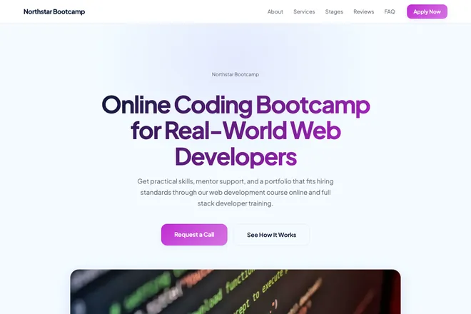 Landing page first screen, niche: Online Courses
