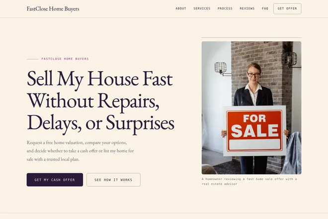 Landing page first screen, niche: Real Estate Agent
