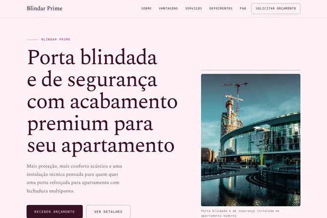 Abrir exemplo: Porta blindada e de segurança com acabamento premium para seu apartamento