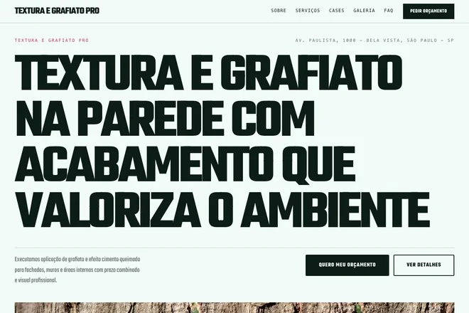 Abrir exemplo: Textura e grafiato na parede com acabamento que valoriza o ambiente