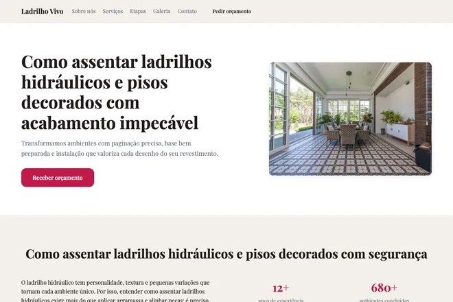 Abrir exemplo: Como assentar ladrilhos hidráulicos e pisos decorados com acabamento impecável
