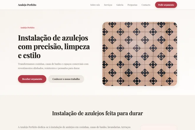 Abrir exemplo: Instalação de azulejos com precisão, limpeza e estilo