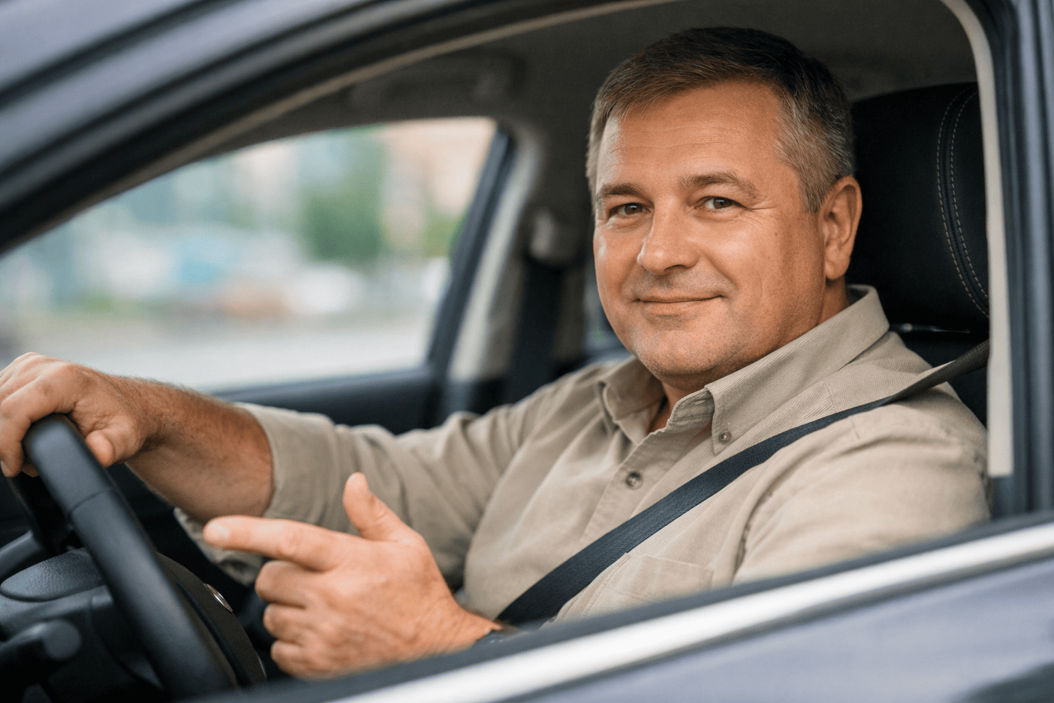 Дмитрий Алексеевич Кузнецов — частный автоинструктор за рулём автомобиля