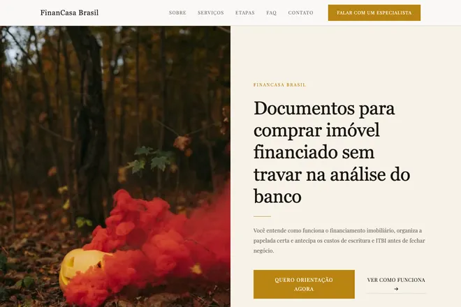 Primeira tela da landing page, nicho: Corretor de Imóveis