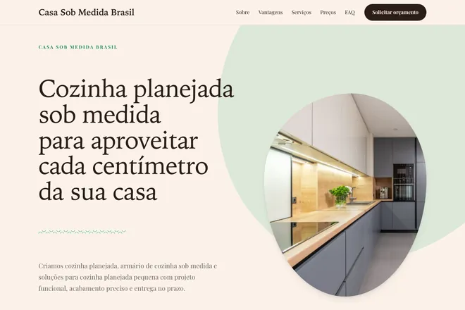 Primeira tela da landing page, nicho: Móveis Planejados e Montagem