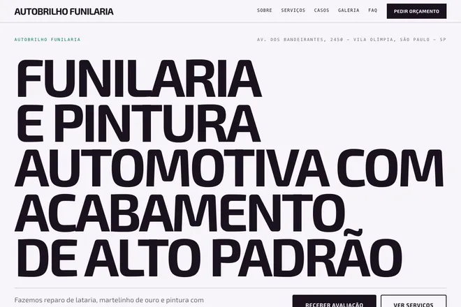 Primeira tela da landing page, nicho: Oficina Mecânica