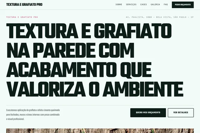 Primeira tela da landing page, nicho: Pintura Residencial